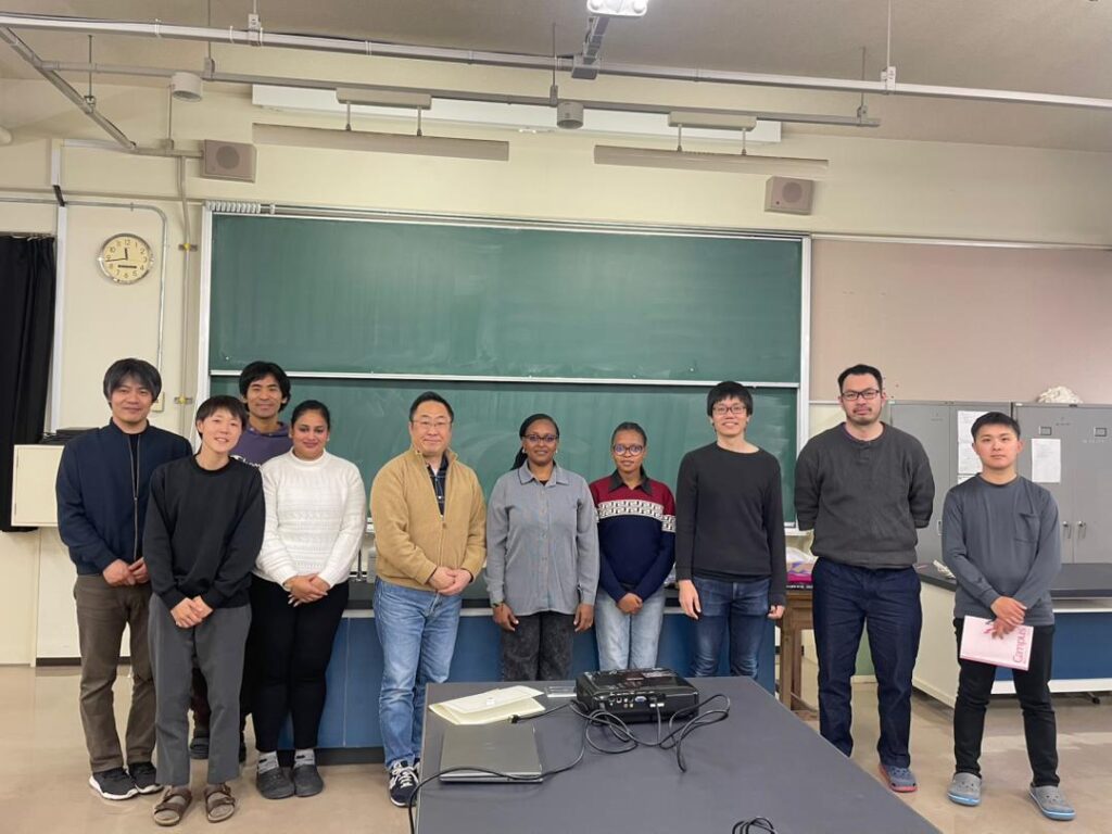 Students in the master’s program at Sokoine Agricultural University are undergoing training at Rakuno Gakuen University.